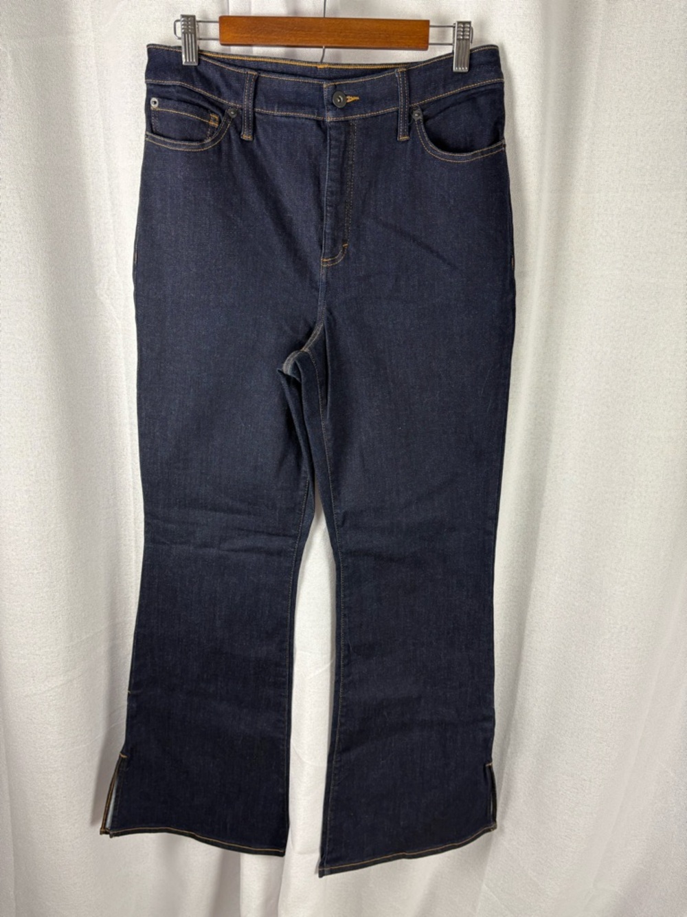 INC Flare Leg High Rise Dark Wash Denim Jeans Size 14 Excellent Condition